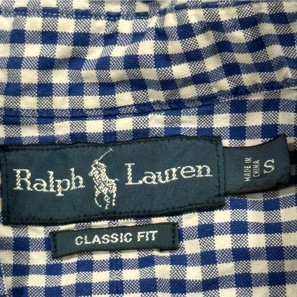Ralph Lauren Gingham Classic Fit Long Sleeve Button Front Top Size Small Men - Picture 4 of 7